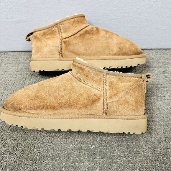 UGG Classic Ultra Mini Boot for Women’s Size US 9 Chestnut Natural Materials - Picture 6 of 12
